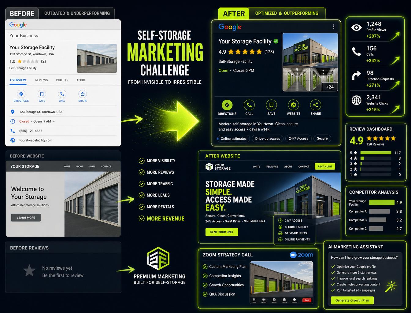 Storage facility owners collaborating live on Zoom
